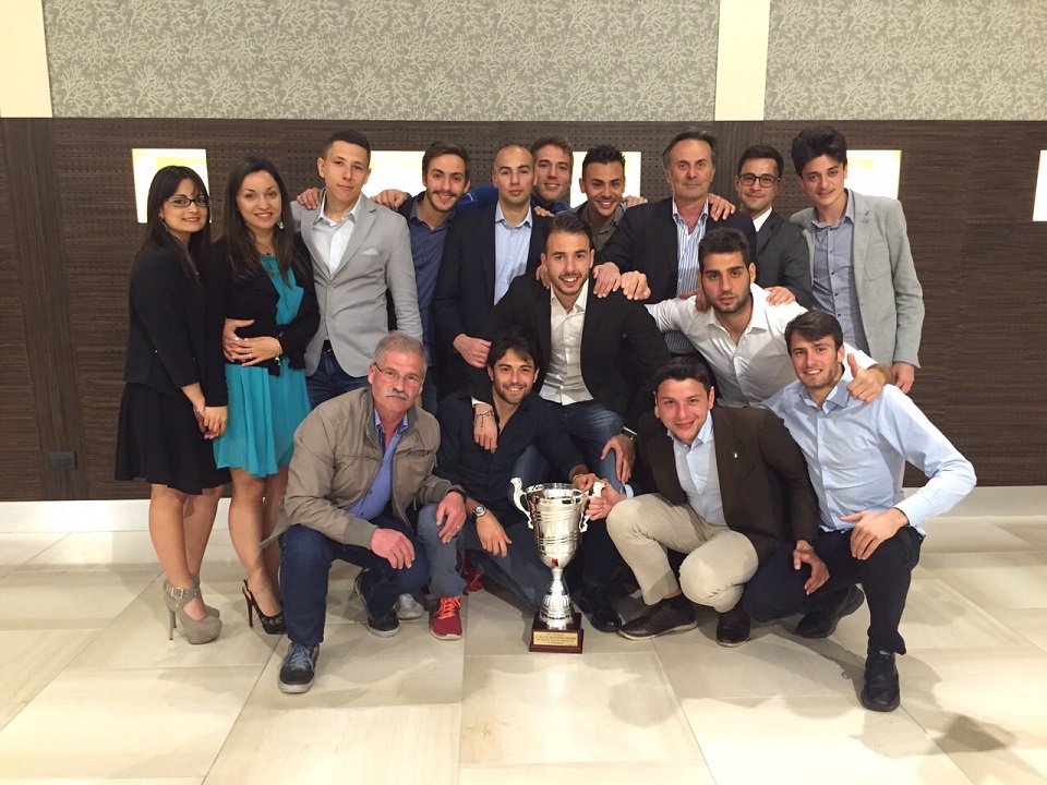 Gli atleti dopo la cena di gala del XV Memorial Antonio Manusacchio